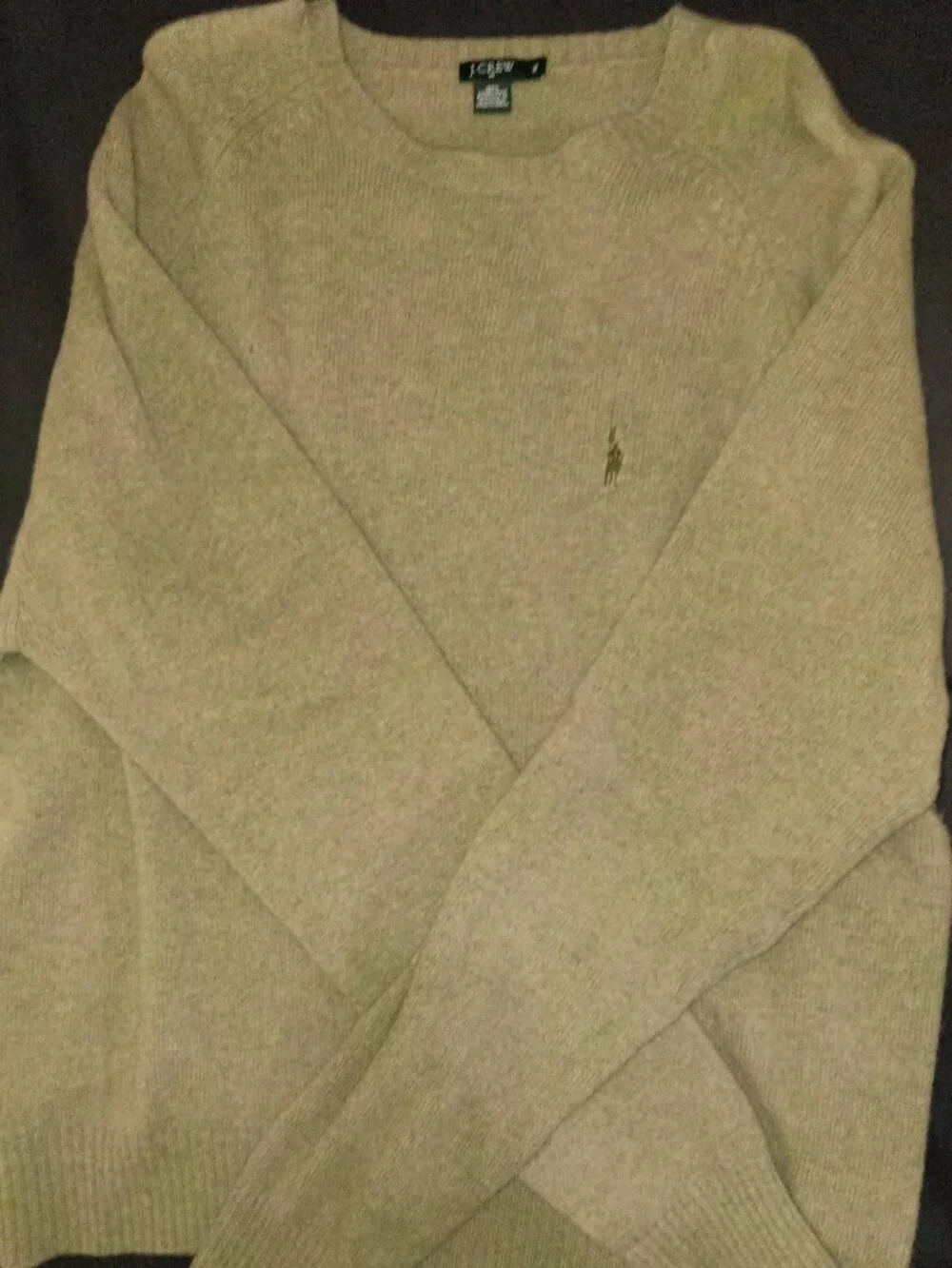 J. Crew Factory 100% Lambswool Sage Crewneck Sweater XL